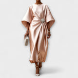 Luxusní lesklé saténové dlouhé šaty