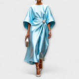 Luxusní lesklé saténové dlouhé šaty