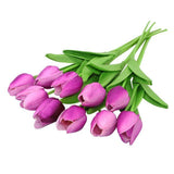 10-dílné umělé tulipány z hedvábí