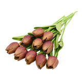 10-dílné umělé tulipány z hedvábí