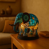 Lampa s barevným sklem slon