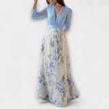 Harper - Třpytivé květinové maxikrásné šaty