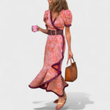 Klára - Elegantní Růžové Maxi Šaty