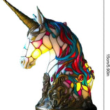 Lampa s vitráží jednorožce