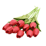10-dílné umělé tulipány z hedvábí