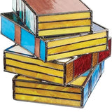 Lampa s knihami z barevného skla