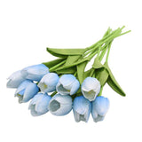 10-dílné umělé tulipány z hedvábí
