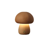 Dobíjecí stolní lampa ve tvaru dřevěného houbového