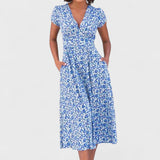 Milada - Květinové Midi Šaty