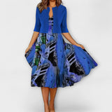 Elegantní midi letní šaty pro ženy s blazerem