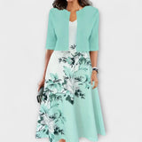 Elegantní midi letní šaty pro ženy s blazerem