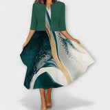 Elegantní midi letní šaty pro ženy s blazerem