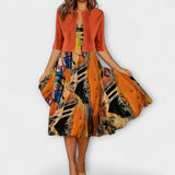 Elegantní midi letní šaty pro ženy s blazerem