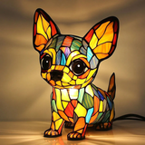 Lampa s vitráží Chihuahua