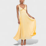 Marie - Žluté Šaty s V Výstřihem