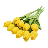 10-dílné umělé tulipány z hedvábí