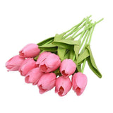 10-dílné umělé tulipány z hedvábí