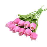 10-dílné umělé tulipány z hedvábí