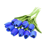 10-dílné umělé tulipány z hedvábí