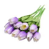 10-dílné umělé tulipány z hedvábí