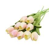 10-dílné umělé tulipány z hedvábí
