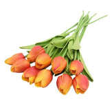 10-dílné umělé tulipány z hedvábí