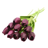 10-dílné umělé tulipány z hedvábí