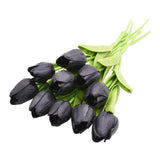 10-dílné umělé tulipány z hedvábí