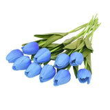 10-dílné umělé tulipány z hedvábí