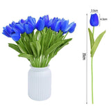 10-dílné umělé tulipány z hedvábí