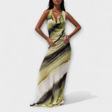 Klasické Tie-Dye Gradient Maxi Šaty