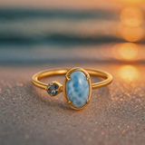 Celeste Wave – prsten z 925 stříbra s topasem