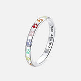 Anillo de plata de ley con diseño de huella