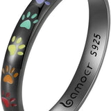 Anillo de plata de ley con diseño de huella