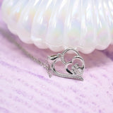 Zahira™ | Collar Plata Huella & Corazón Zirconias