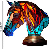 Lampa se skleněnými vitrážemi s koněm