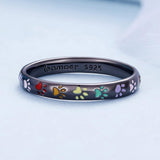 Anillo de plata de ley con diseño de huella