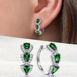Pendientes de aro con cristal brillante