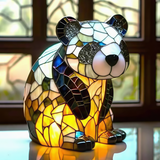 Lampa z barevného skla Zlatý Panda