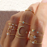 Conjunto de anillos de plata y oro (10 pares)