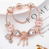 Pulsera Atrapasueños Rosa con Dijes de Plata