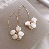 Pendientes elegantes con perla y cristal