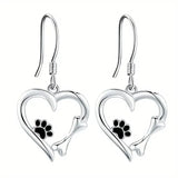 Brisia™ | Pendientes Plata Corazón Huella