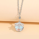 Collar Retro Libélula Verde Cristal