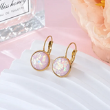 Pendientes de acero inoxidable con lentejuelas y strass