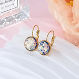 Pendientes de acero inoxidable con lentejuelas y strass