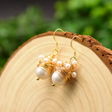 Handmade earrings with rice beads