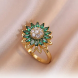 Anillo giratorio con girasol