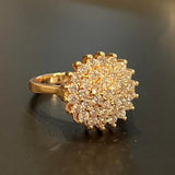 Anillo Flor y Zirconia con Cristales