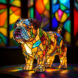 Lampa Bulldog z barevného skla